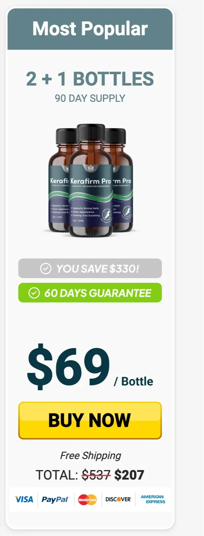 kerafirm pro 3 bottles price